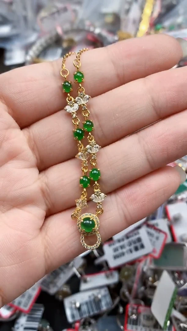 银S925镶嵌戒指翡翠天然A货缅甸翡翠