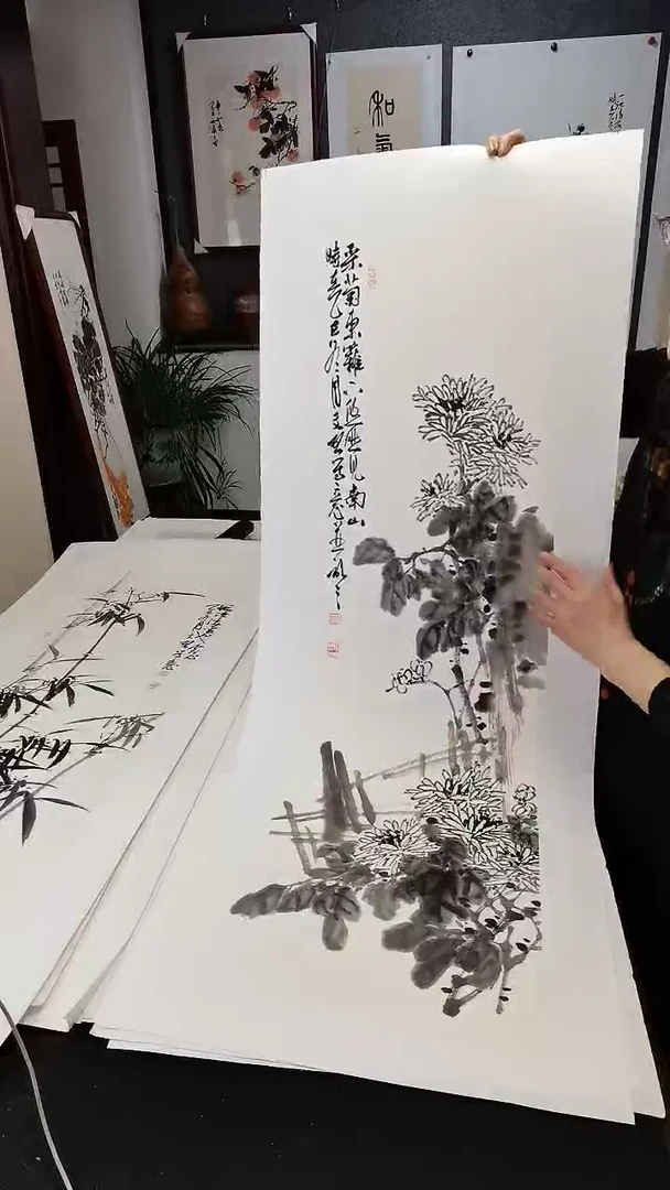 墨菊图  110*35cm