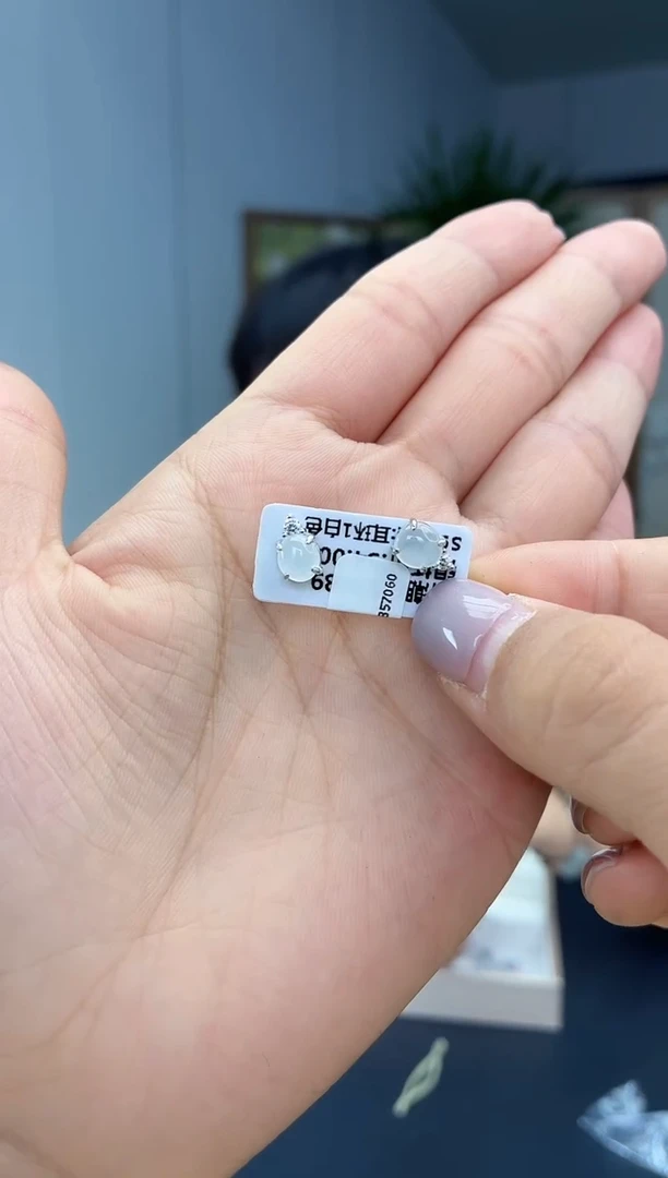 银S925镶嵌翡翠耳饰1111111111111