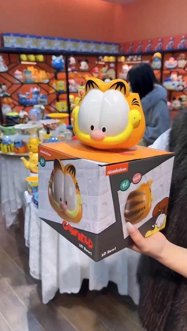 瓷片@@加菲猫陶瓷零食碗