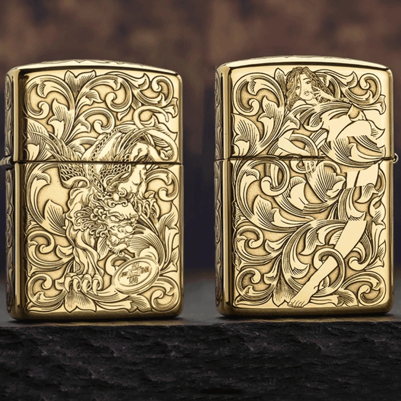 ZIPPO正品打火机/铜机财色双收貔貅仙子防风DY9912DK【阿明1】
