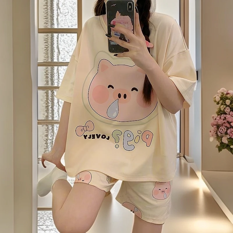 2025夏季睡衣女士爆款学生新款可外出网红夏天可爱卡通家居服套装