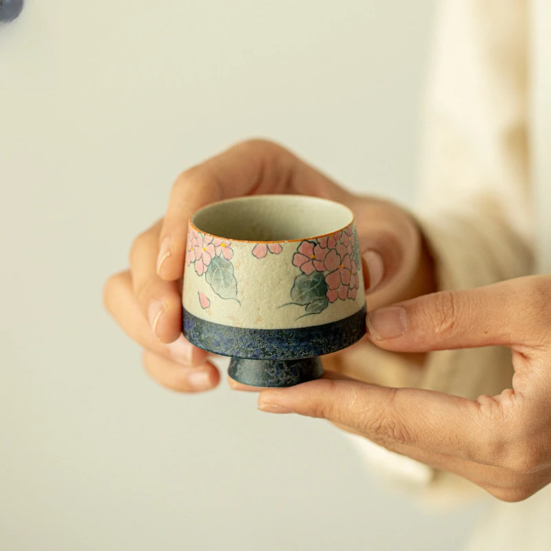 挚礼记红茶杯焦糖釉下彩手绘主人杯家用高档功夫茶具陶瓷品茗杯