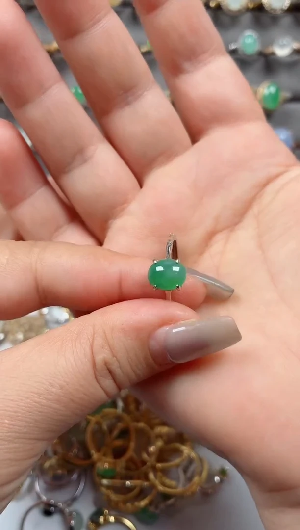 银S925镶嵌戒指翡翠.