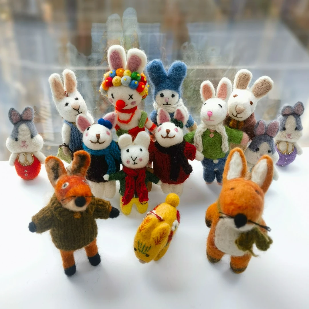 【03/兔&狐狸】尼泊尔羊毛毡手工玩偶挂件包挂创意礼物摆件钥匙扣