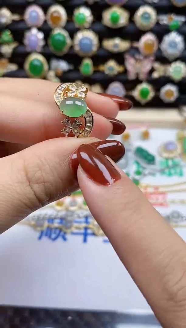 银S925镶嵌戒指翡翠2041