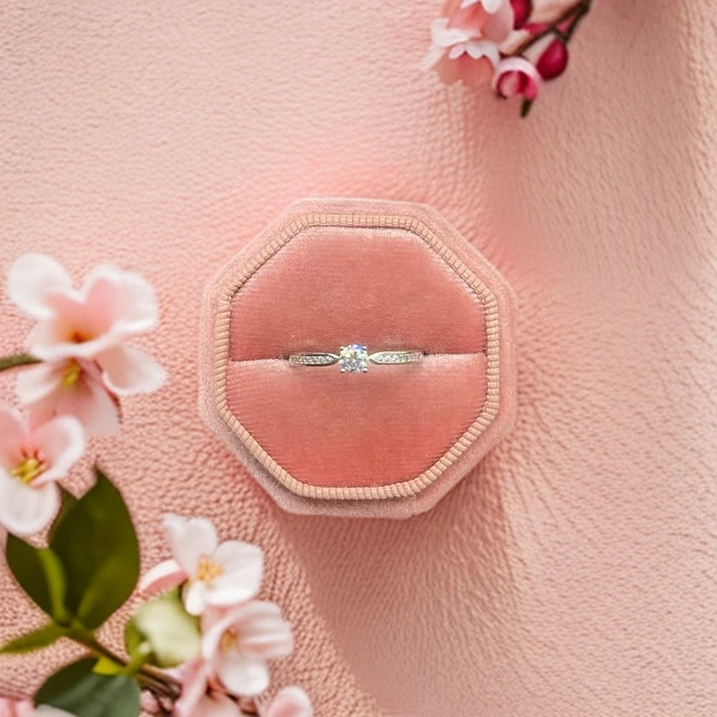 925银莫桑石戒指 【新粉福利】小米粒戒指XX013