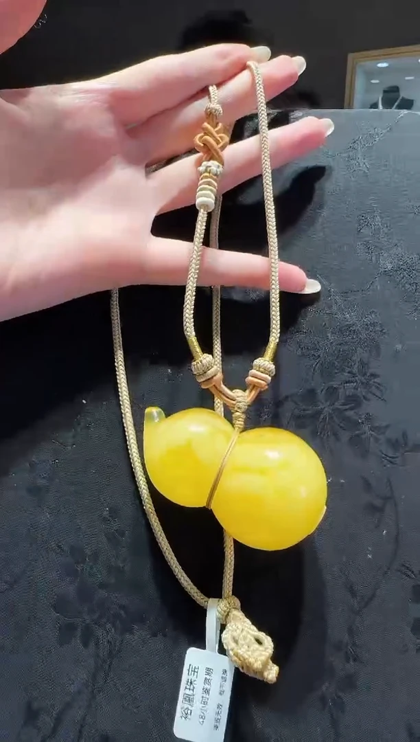【闪购商品】琥珀项链未镶嵌蜜蜡葫芦项链编绳款