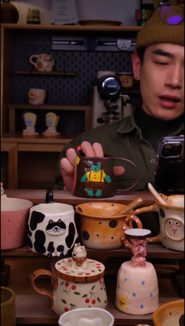 杯子陶景德镇可爱设计师款陶瓷