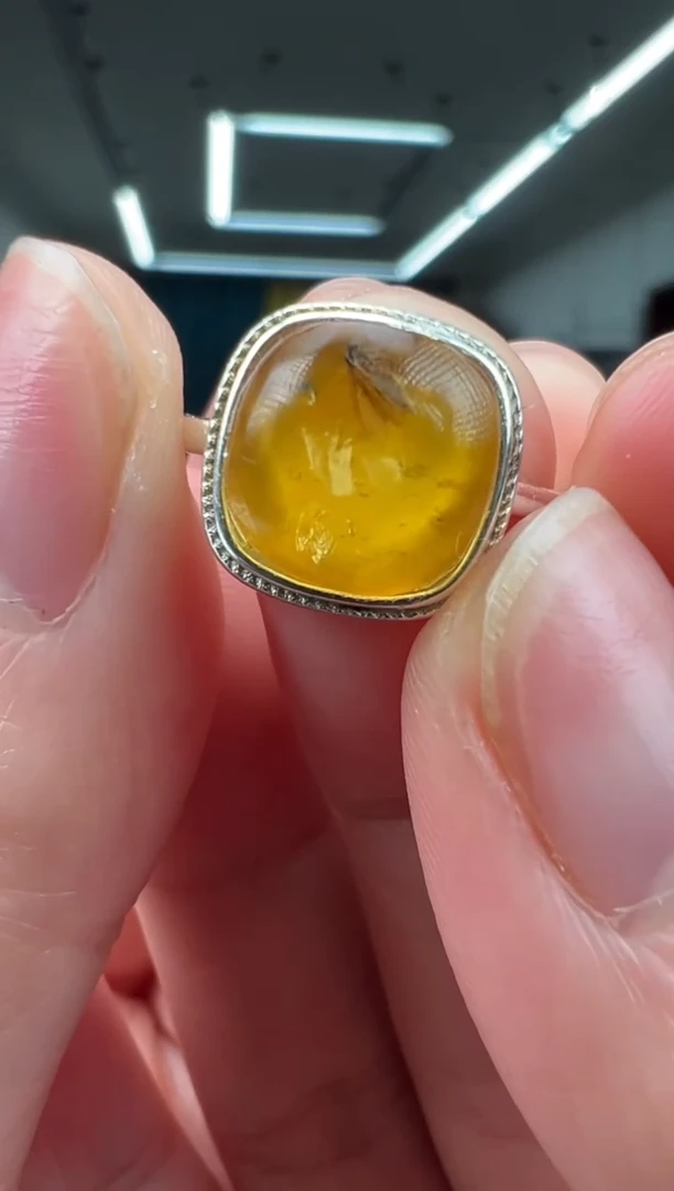 未镶嵌琥珀戒指戒指