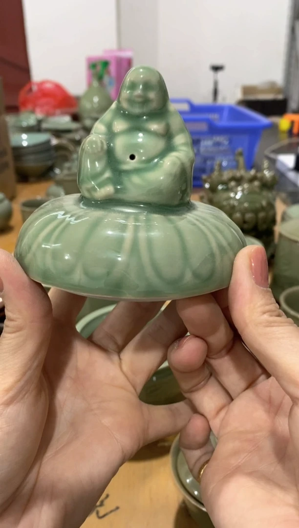 耀州窑瑕疵处理 小佛盖子   一个