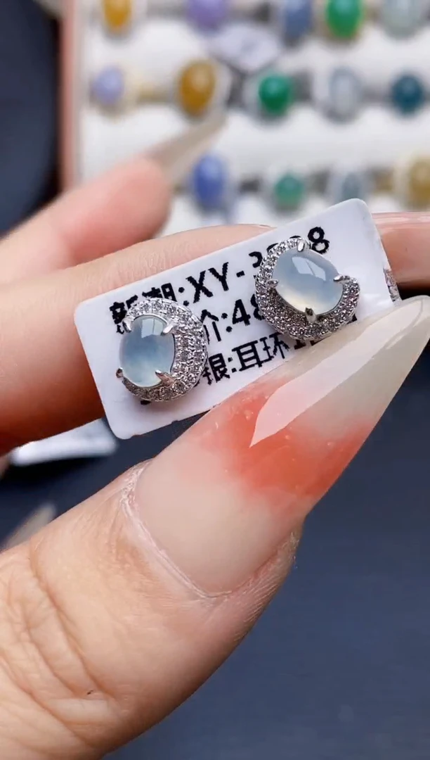 银S925镶嵌戒指翡翠2619