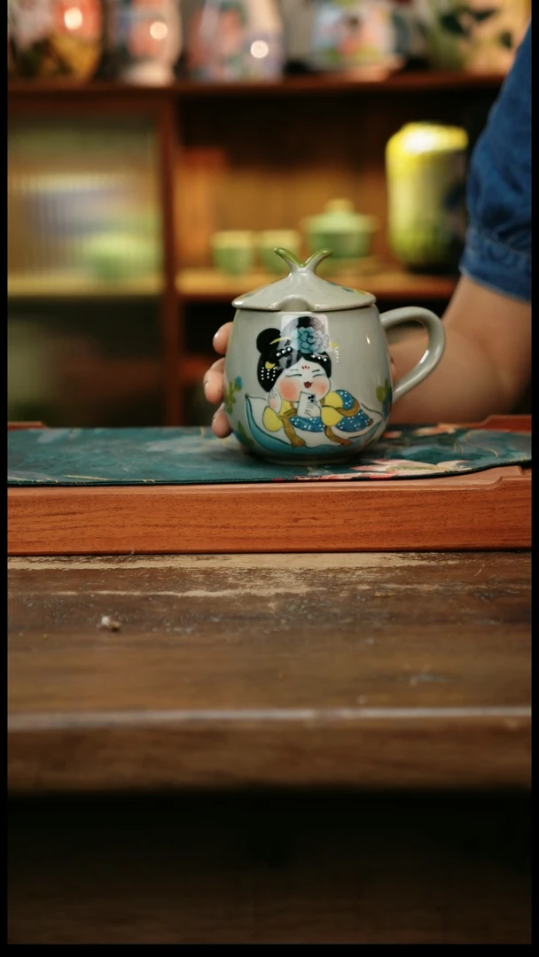 瓷片景德镇纯手工釉下彩精品茶具水杯