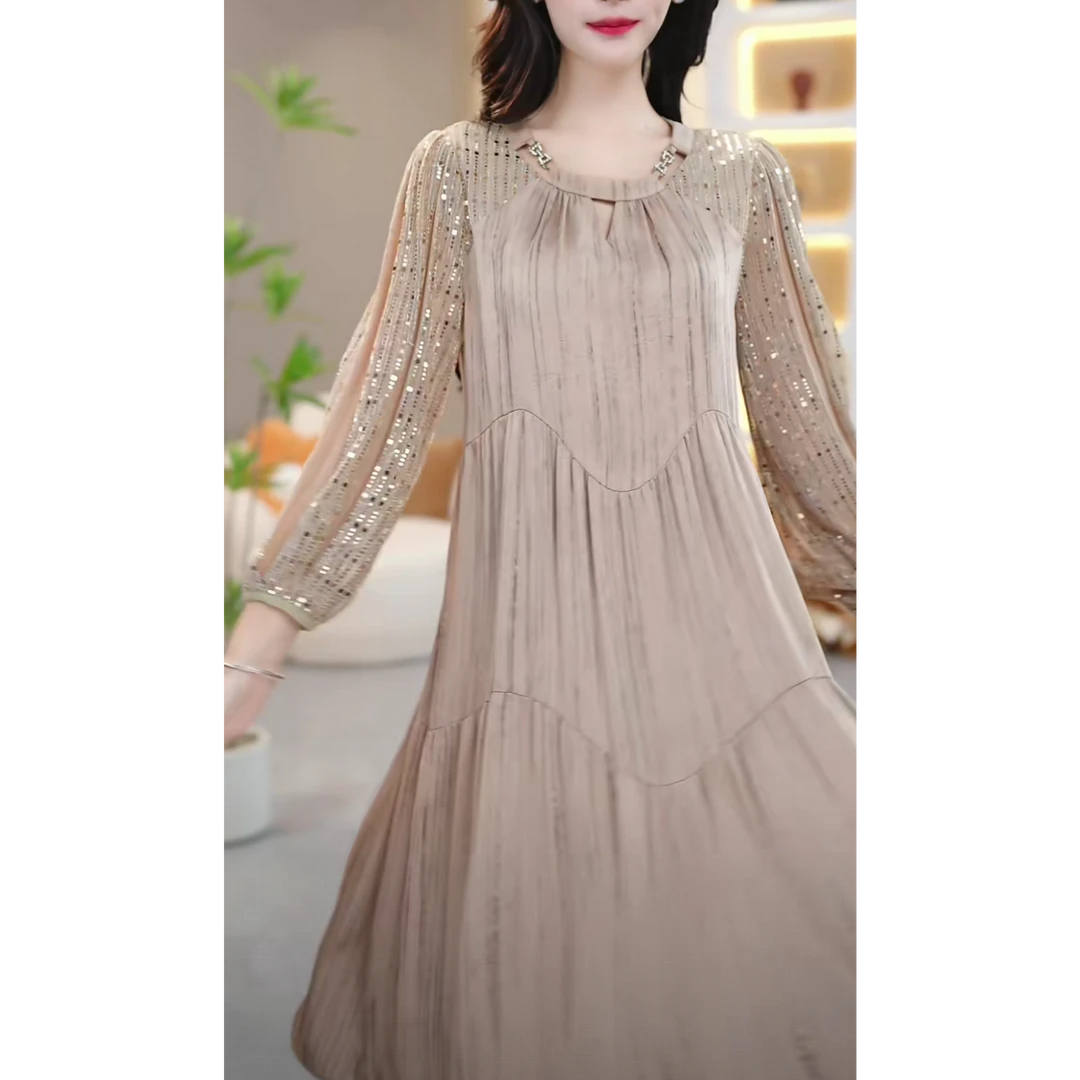 千慕女装【SJYF1785】2025年早秋新款时尚优雅减龄连衣裙显瘦气质