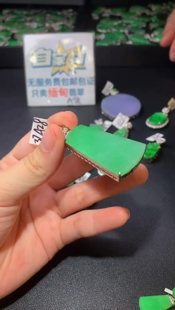 翡翠银S925镶嵌颈饰翡翠
