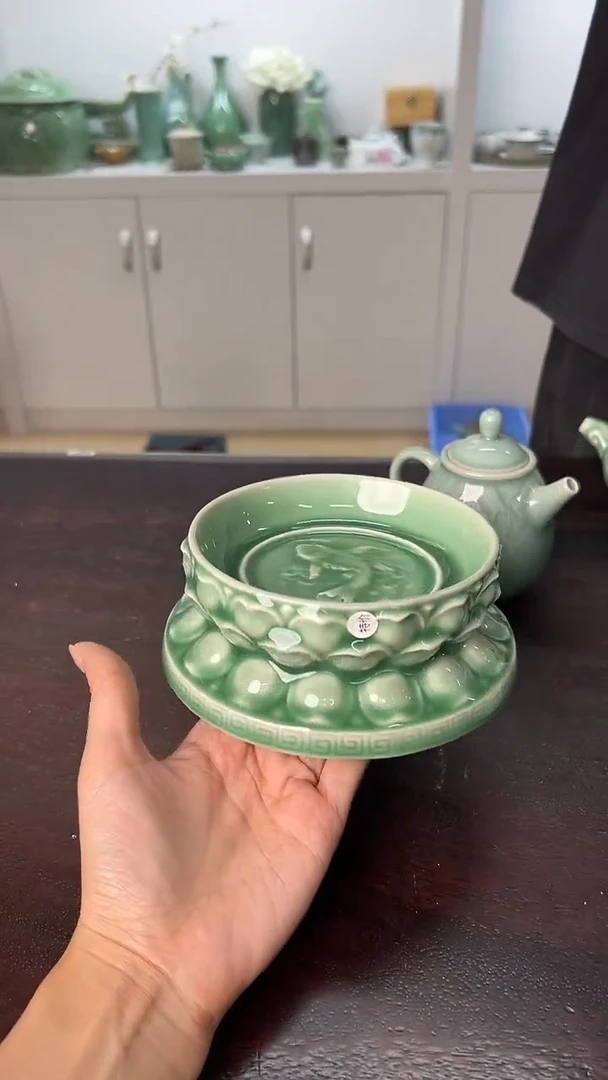 龙泉云间青瓷小米茶器