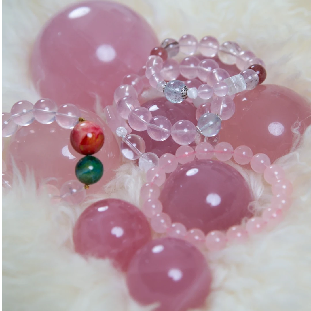 直播间l坤灵原创设计天然水晶手串项链 多宝 水晶球 轻奢能量