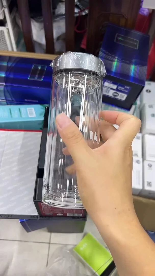 高硼硅玻璃无手柄款小熊双层6532-290ml灰