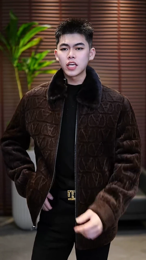 58码（185-210斤）男士兔毛领鹅绒服93316