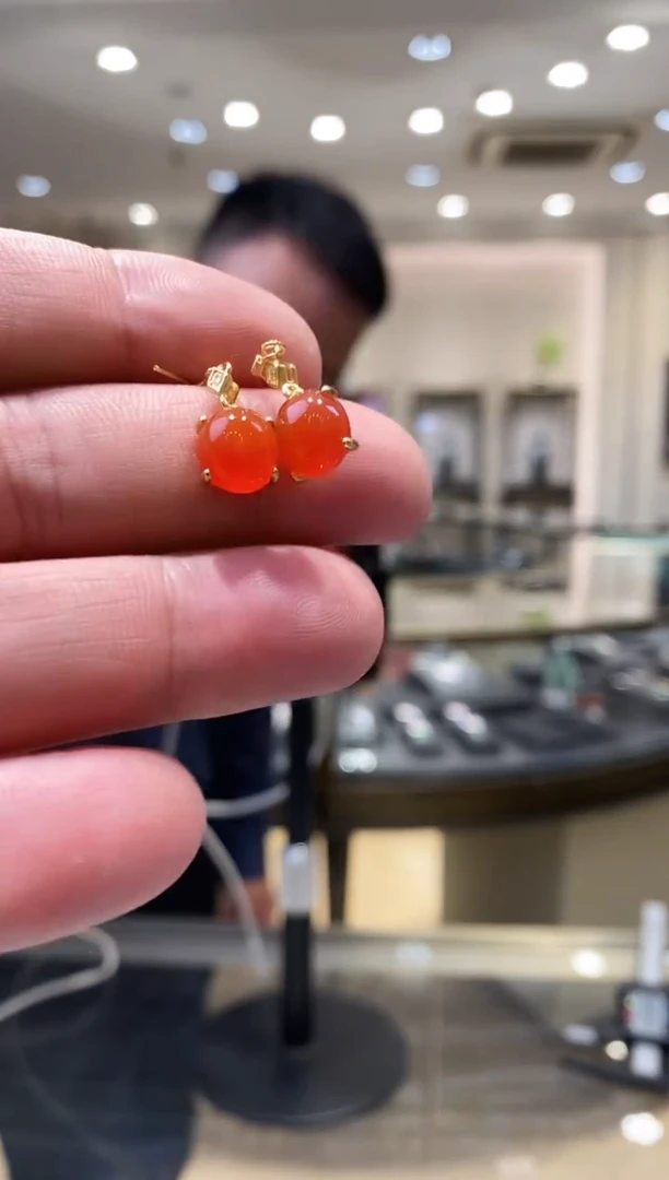 南红玛瑙银S925镶嵌耳饰假一罚十 七天无理由