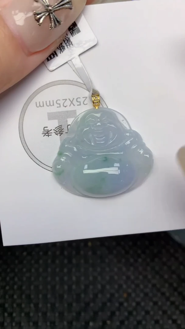 颈饰18K金镶嵌翡翠天然缅甸翡翠a货百元以上9元证书费自理