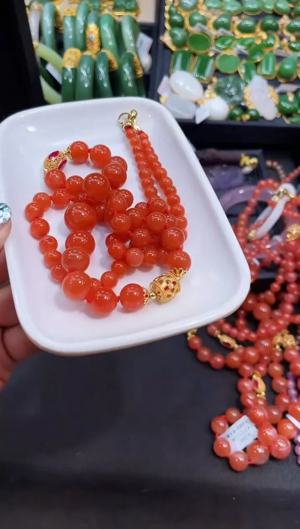 南红玛瑙项链未镶嵌多样性发一