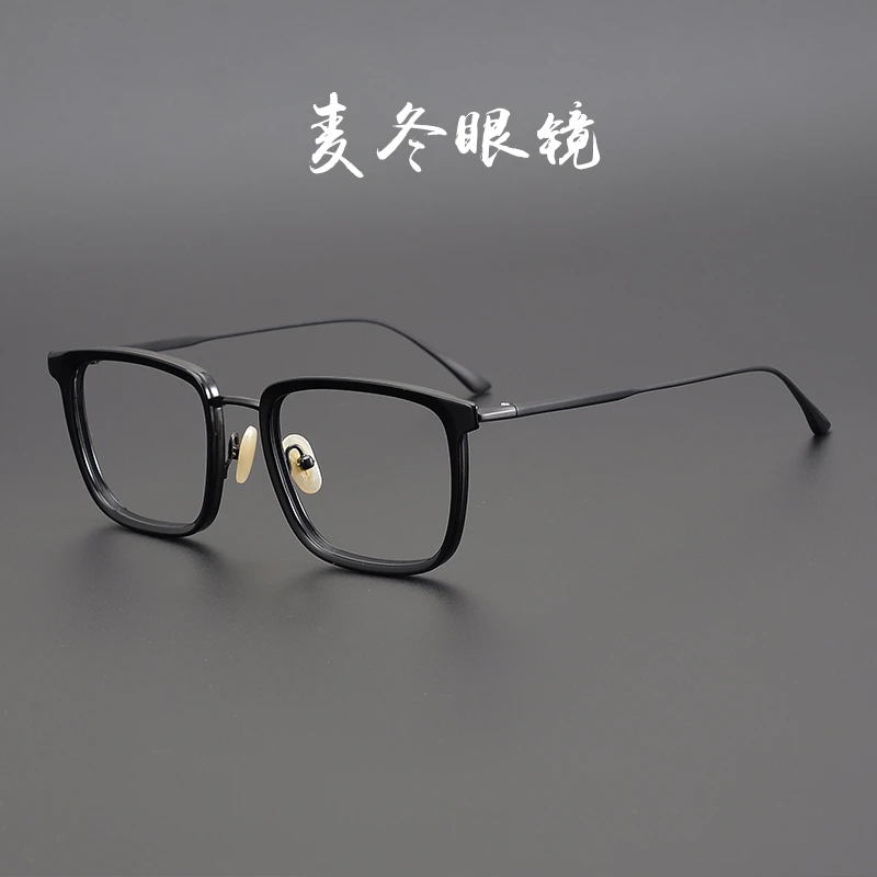 设计师款！日系超轻纯钛镜框 商务小众复古风方框男女近视眼镜9001