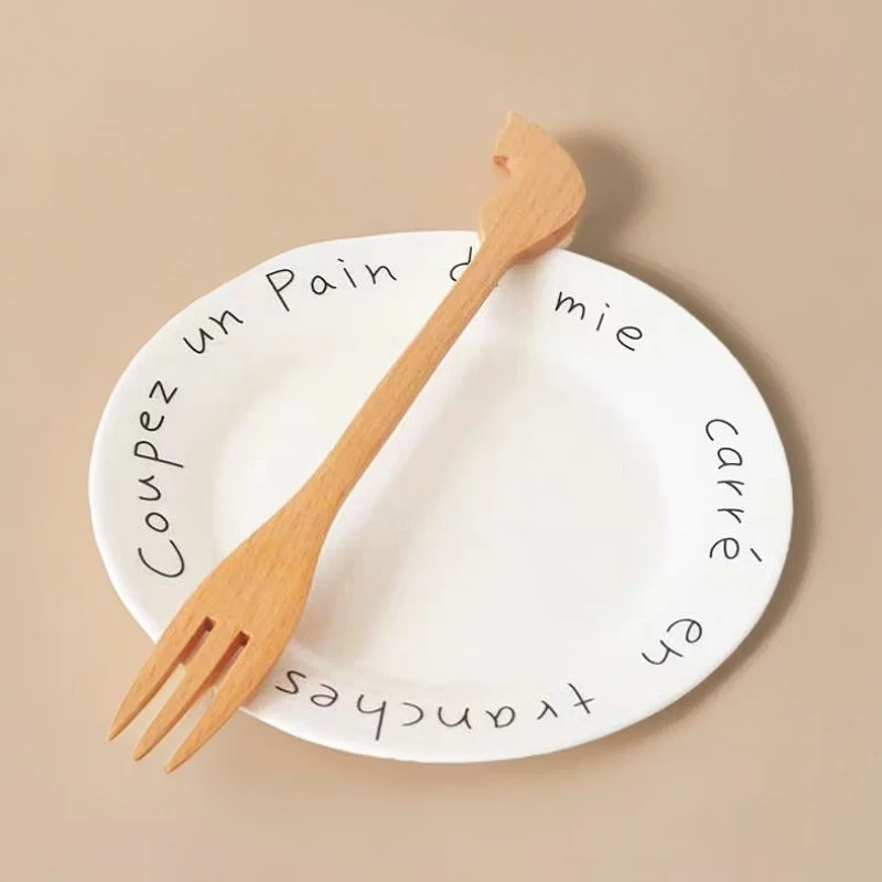 日式榉木勺子吃饭勺实木喝汤勺家用饭勺儿童小木勺长柄蜂蜜勺调羹