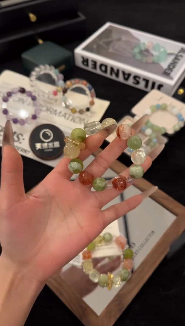 未镶嵌手链水晶青桔成熟时x3058