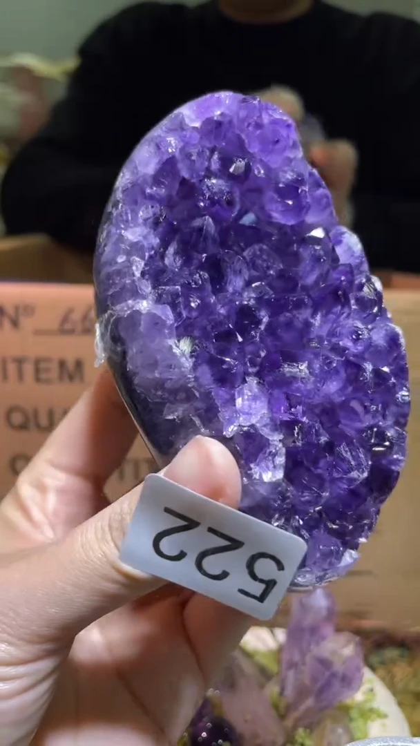 未镶嵌珠宝半成品水晶紫晶镇-522