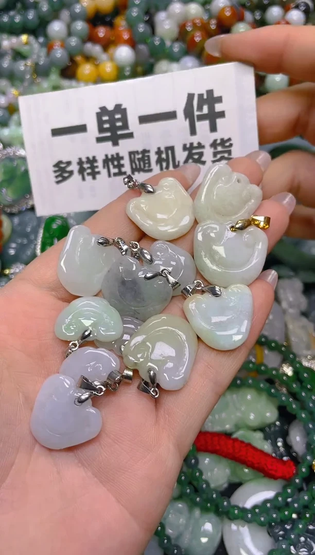 颈饰未镶嵌翡翠纹裂瑕疵处理,一单一个多样性发一件