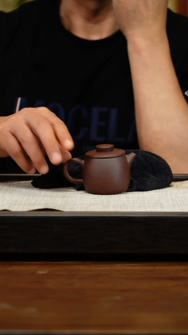 茶壶紫砂老紫泥小巨轮
