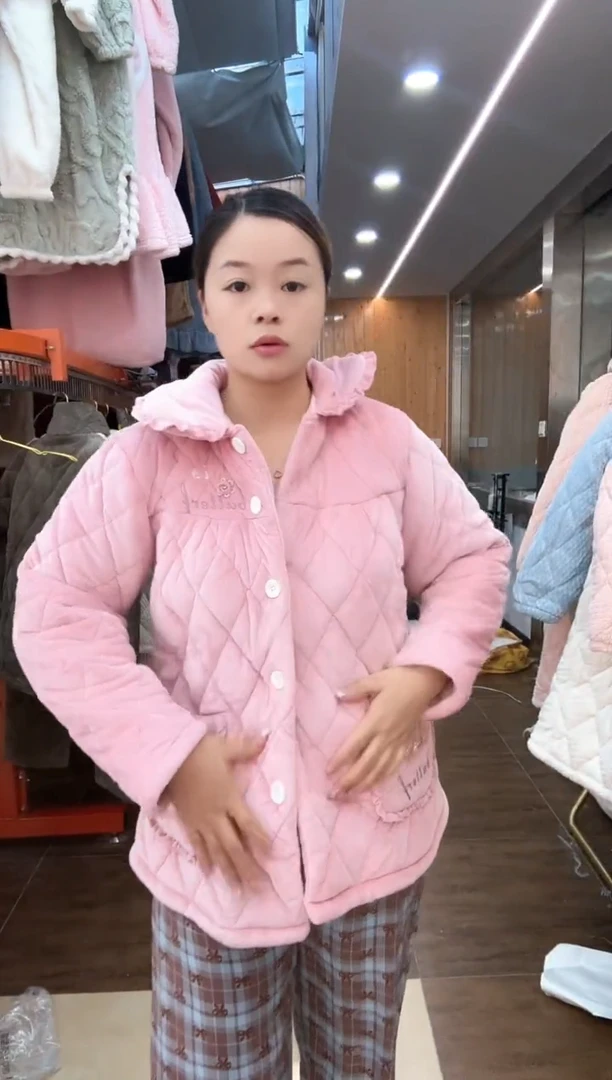 糖*纯粉花边 长袖长裤  妈妈款 XL