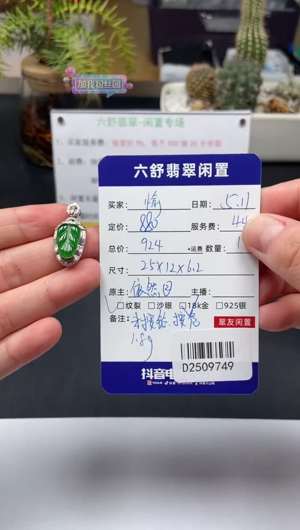 翡翠18K金镶嵌颈饰D2509749