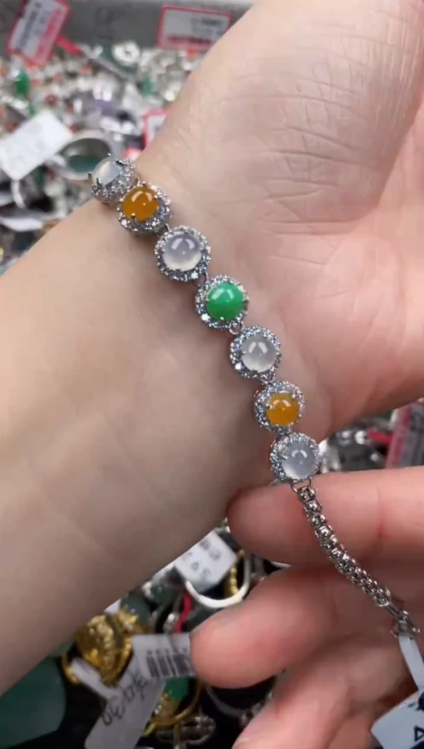 银S925镶嵌戒指翡翠888            9