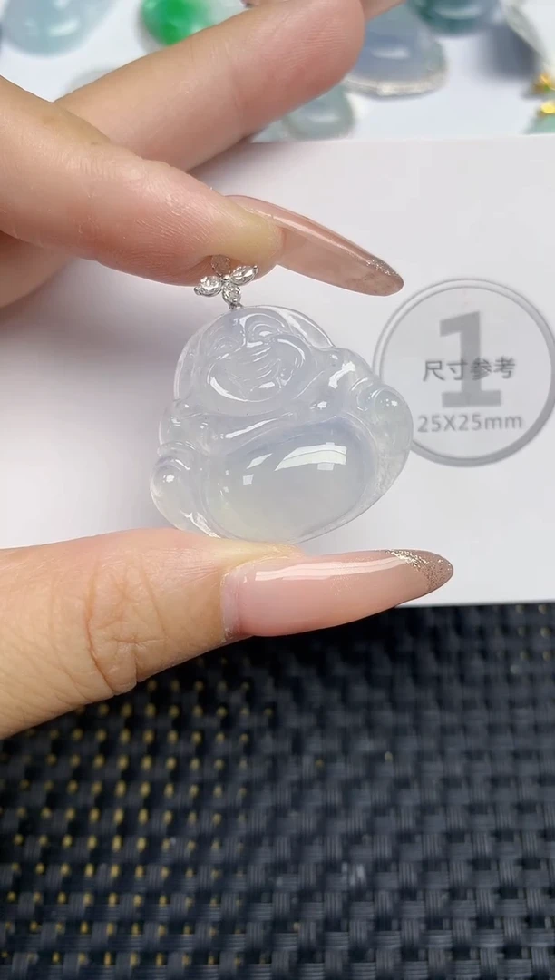 颈饰18K金镶嵌翡翠天然缅甸A货翡翠百元以上9元证书费自理