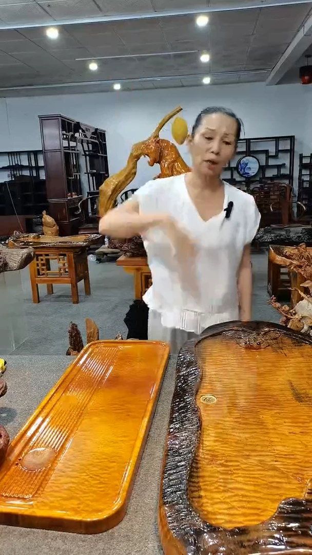 木幸*茶盘，金丝楠木，90-50-6