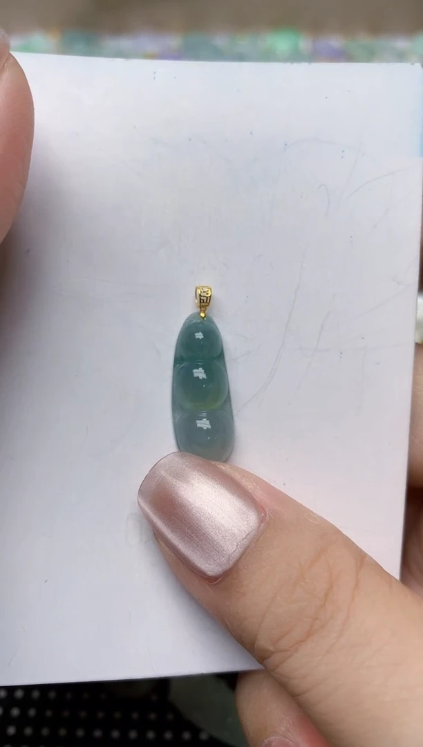 翡翠18K金镶嵌颈饰天然缅甸A货翡翠