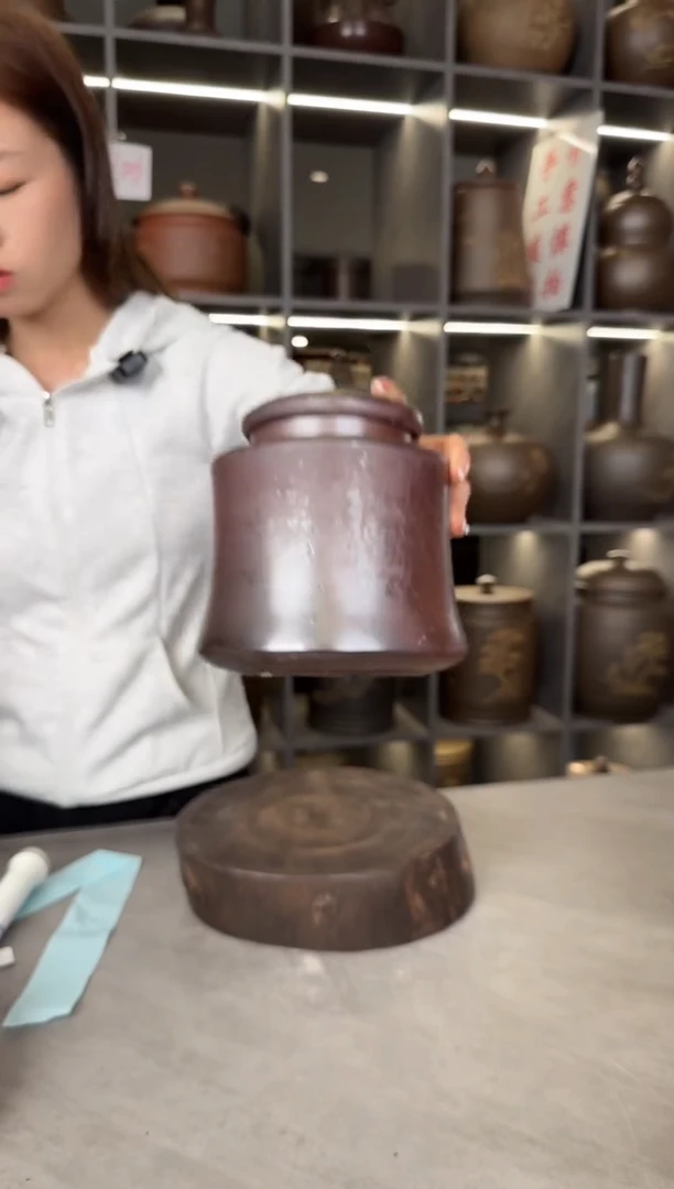 【闪购商品】罐本陶手作坭兴陶手工柴烧腰身罐8两（瑕疵