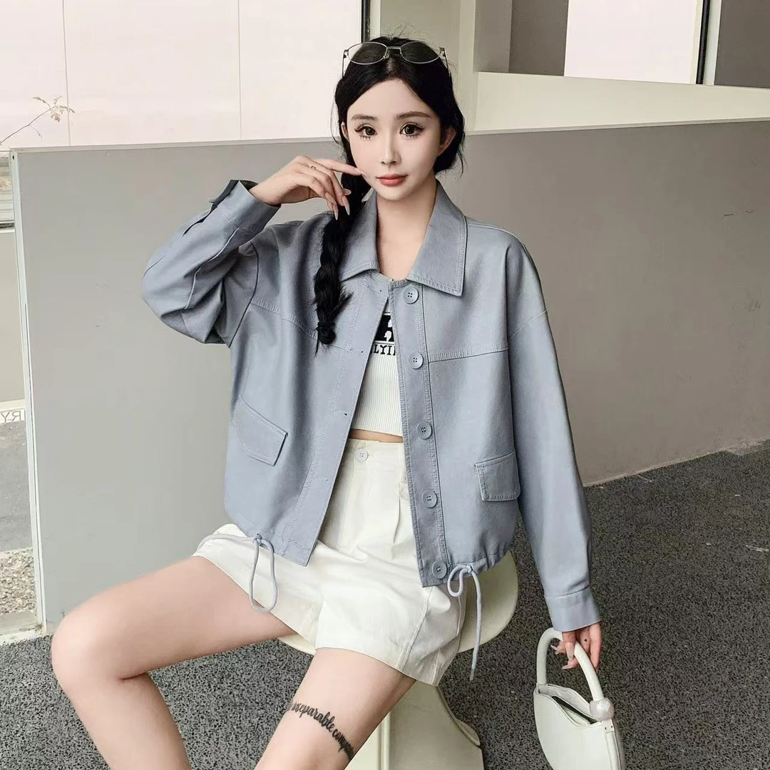 2025春季新款时尚潮流薄款皮衣外套