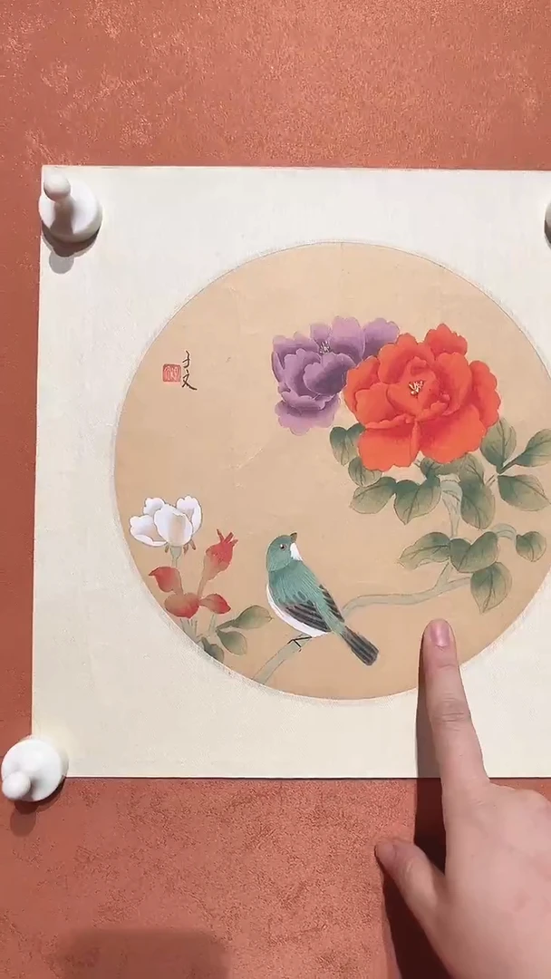 绘画一平尺花鸟作品
