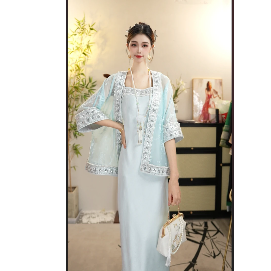 花想容上衣大袖薄款重工中国风春夏对襟夏季提花套装（6753+6763）