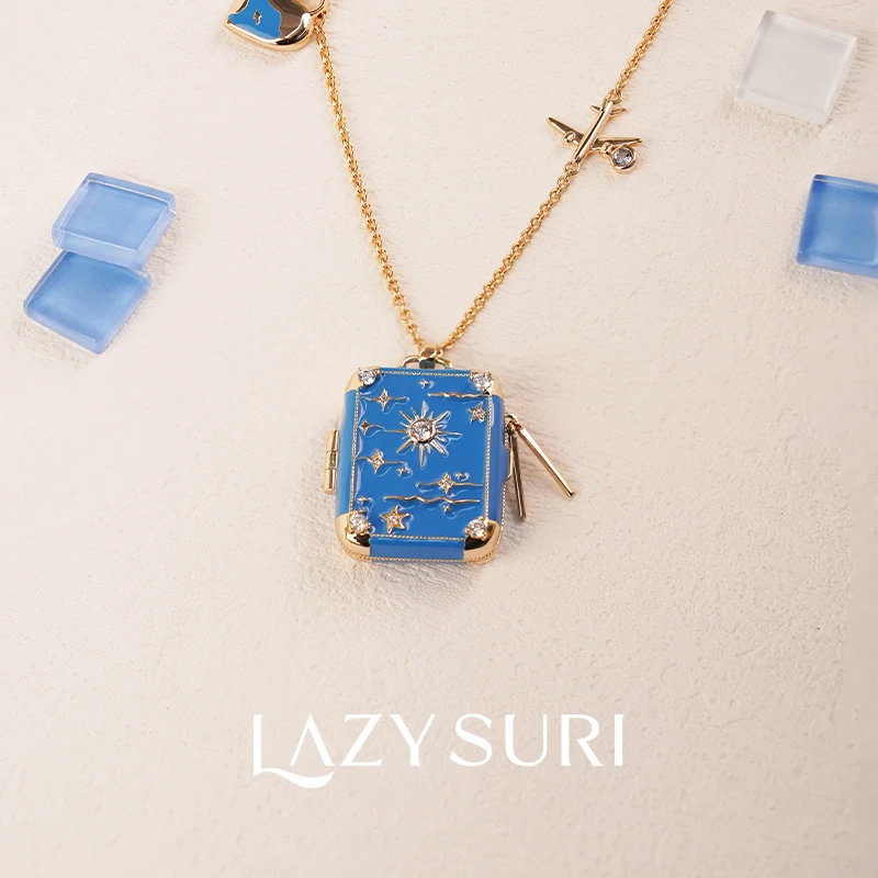铜合金项链 LAZYSURI 蓝箱探险项链·手绘珐琅