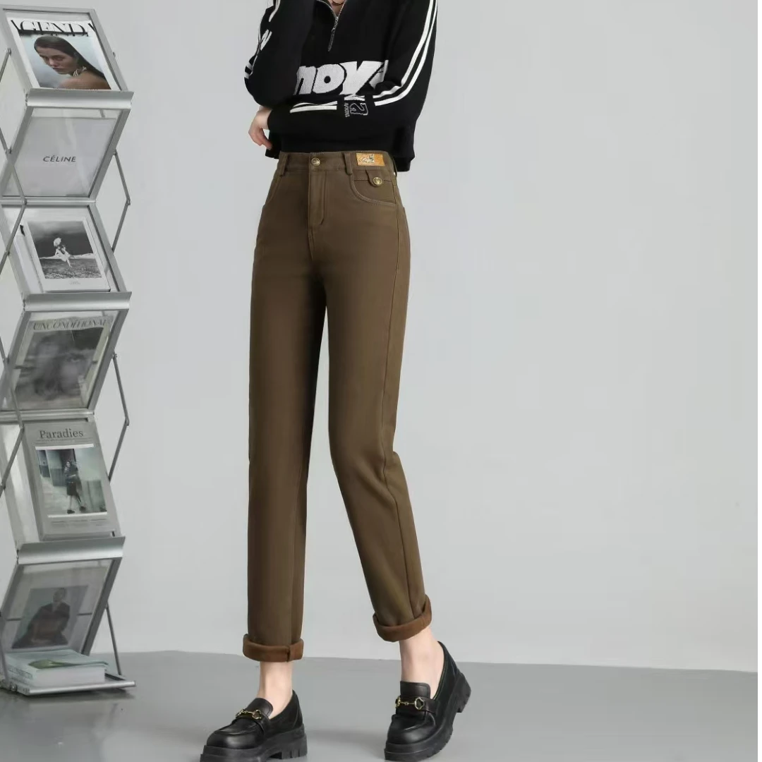 【姚姐定制】Y116显瘦百搭加绒烟管裤