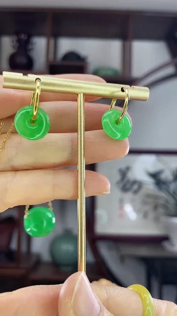 未镶嵌翡翠耳环Z3平安扣耳环