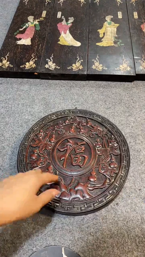 香榧木紫檀拆件雕刻板以直播间实物为准微瑕老物件