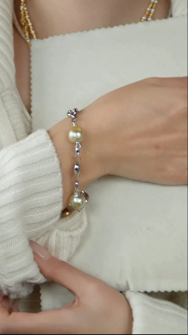 【闪购商品】海水珍珠手绳银S925镶嵌1