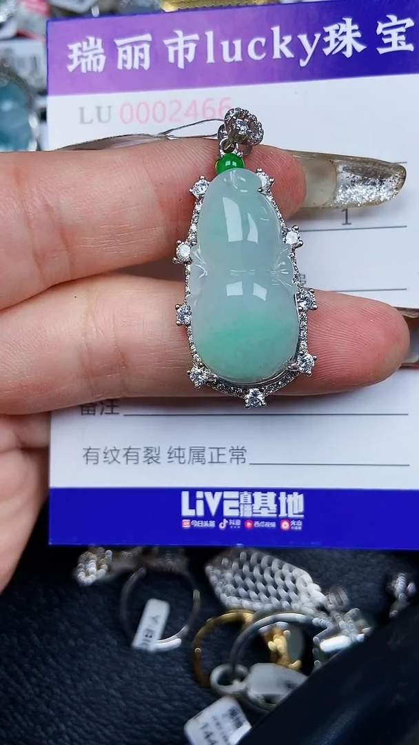 颈饰银S925镶嵌翡翠2466