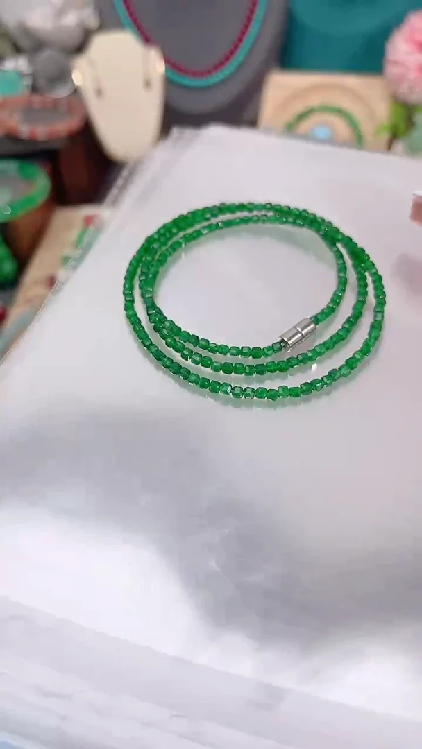 手链银S925镶嵌石榴石（沙弗莱）吸扣99