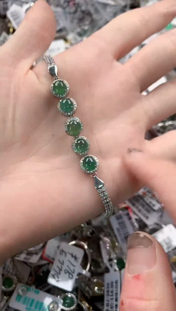 银S925镶嵌戒指翡翠777   10